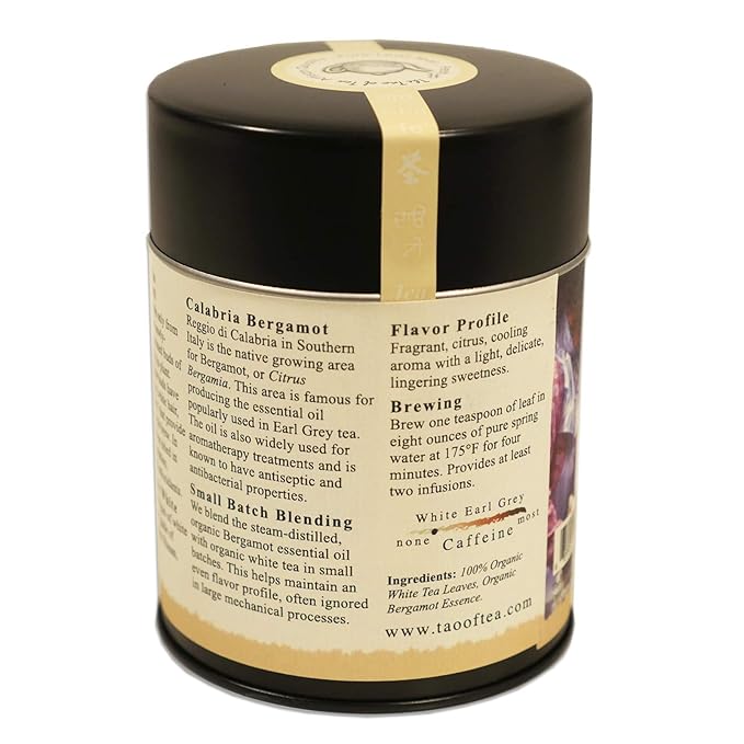 The Tao of Tea White Earl Grey Sun-Dried White Tea Loose Leaf 2-Ounce Tins (Pack of 2)