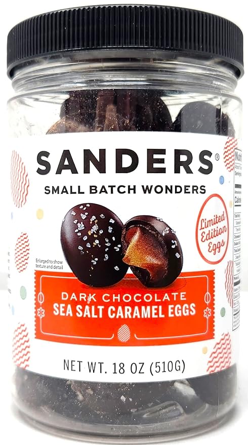 Sanders Small Batch Wonders 18 oz Limited Edition Sea Salt Caramel Eggs (Dark Chocolate)