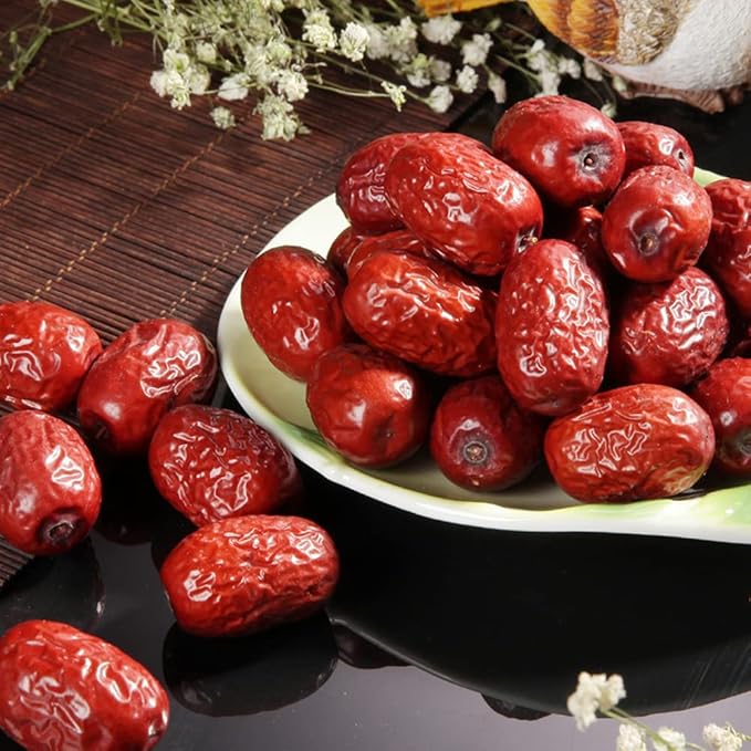 Red Dates Jujube Slices Snack JUJUBE Chinese Organic Dried Hongzao Red Dates Chinese Organic Red Dates Tea (500 Grams /1.10 lbs) 1.0 Count