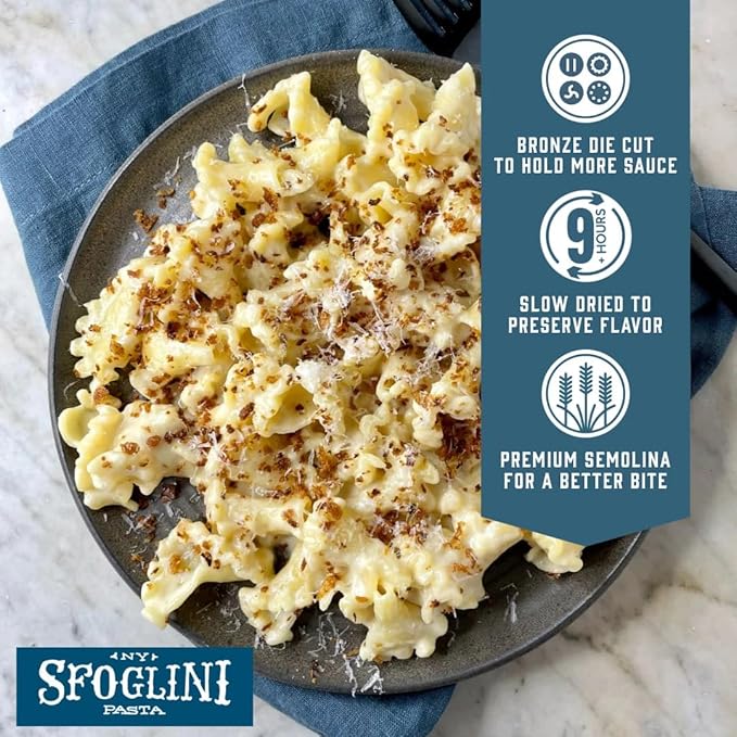 Sfoglini Trumpets Pasta (Organic Durum Semolina) – “Campanelle/Bell” Shape for Sauce Capture (4-Pack 16oz Each)