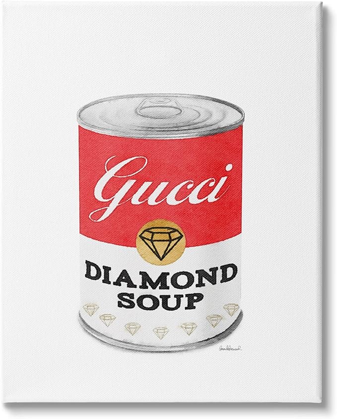 Stupell Industries Traditional Condensed Soup Can Diamond Glam Fashion Brand