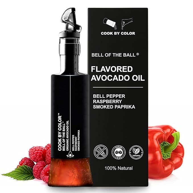 Flavored Cold Pressed Avocado Oil for Cooking Organic Avocado Oil Cooking Oil for Keto Vegan Kosher No Sodium GMO MSG or Additives Frying Oil 350 mL 11.8 Fl Oz Bell of the Ball Flavor