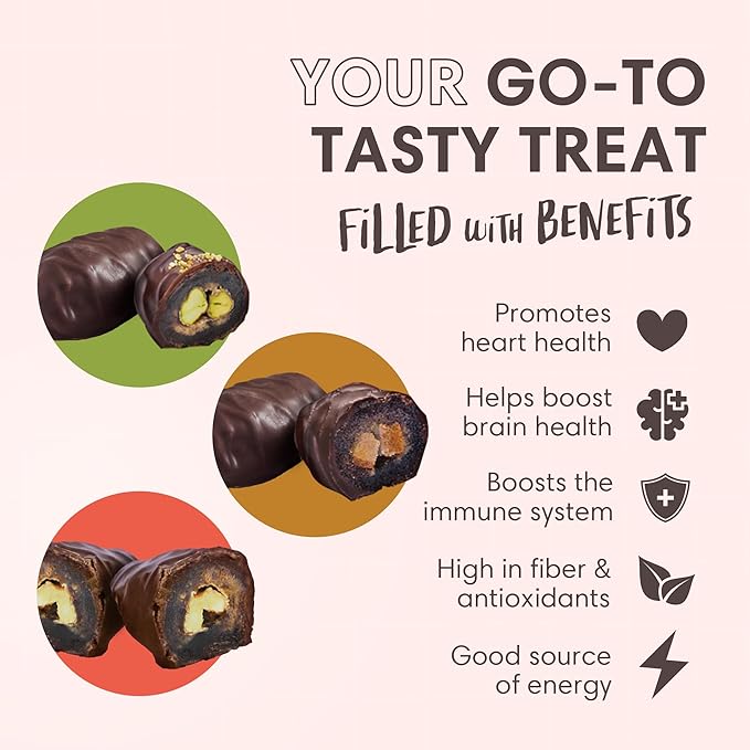 DORREL - Trio Bundle Pack: Belgian Dark Chocolate Covered Dates (Medjool) with Candied Orange Peels Pistachio &amp Walnuts Stuffing High Energy Vegan Choco Snack Kosher &amp Non-GMO Pack of 3 7.