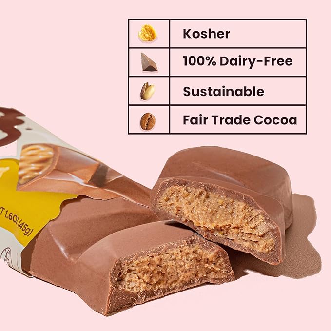 7TH HEAVEN Vegan Chocolate Snack Bars Variety Flavor Chocolate 100% Dairy-Free Kosher Sustainable Fair Trade Cocoa 1.6 oz each 8 Packs