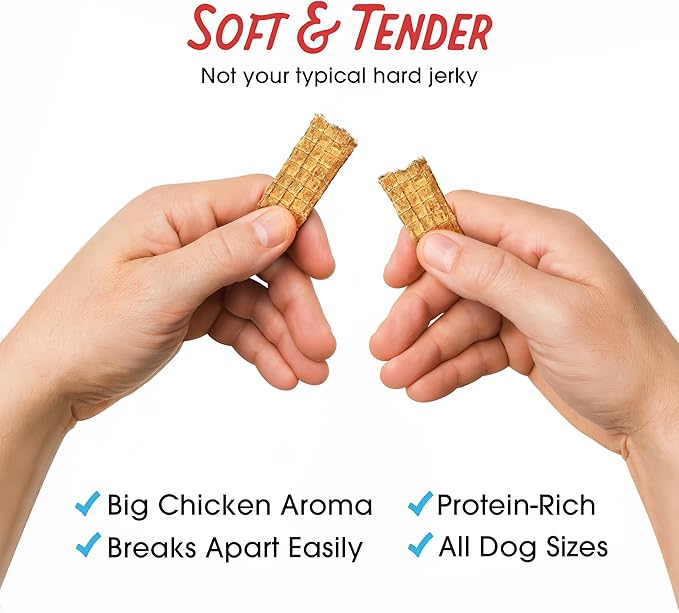Farmland Traditions Dogs Love Chicken Jerky Dog Treats Premium Two-Ingredient Dog Jerky with USA-Raised Chicken &amp No Antibiotics Ever 3 Pound (Pack of 1) Bag.