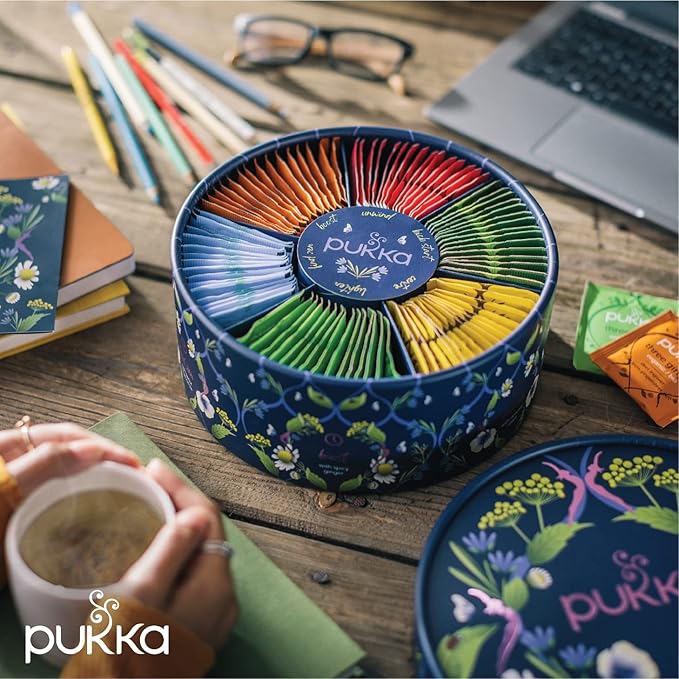 Pukka Tea Organic Herbal Tea Sampler For Everyday Wellness Best for Birthdays Anniversaries &amp Holidays Caffeine Free 90 Bags 6 Flavors