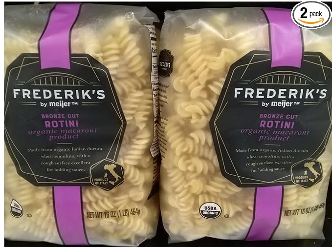 Bronze Cut Organic Macaroni Product Rotini Pasta (2 bags 16 oz. each)