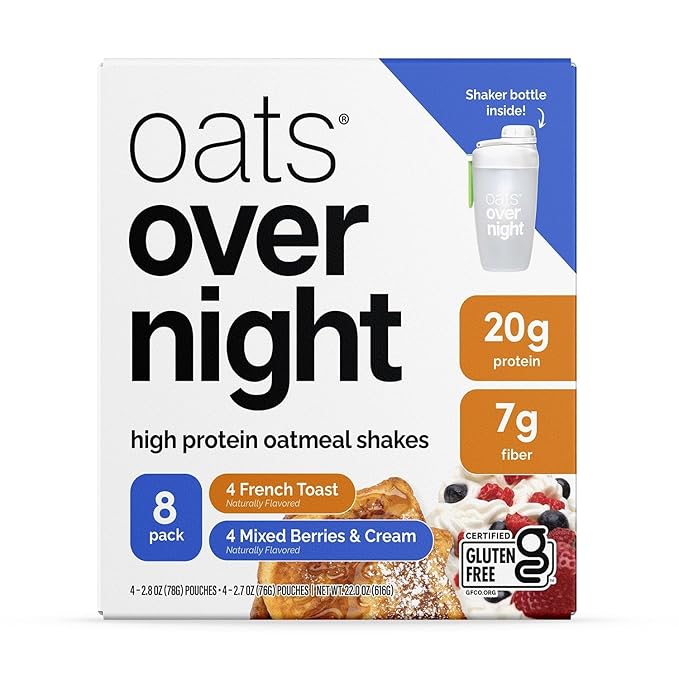 Oats Overnight High Protein Oatmeal Shake Variety Pack 8 pk.