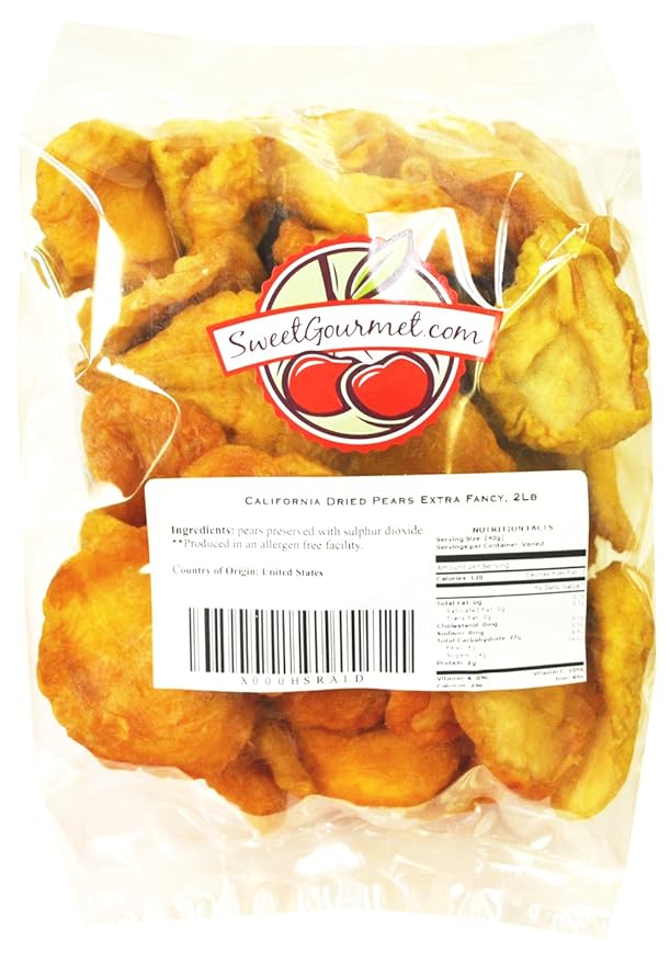 Fancy Dried Fruits- Sun Dried California Pears 2 lb
