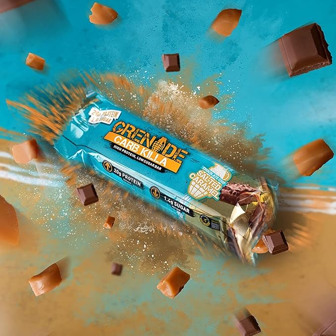 Grenade Carb Killa High Protein and Low Carb Bar 12 x 60 g - Chocolate Chip Salted Caramel