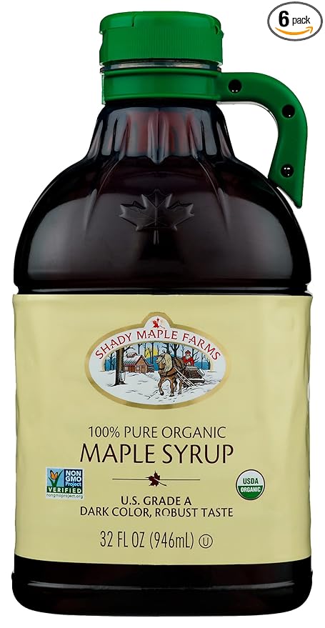 Shady Maple Farm Organic Grade A Dark Robust Pure Maple Syrup USDA Organic 32 Ounces (Pack Of 6)