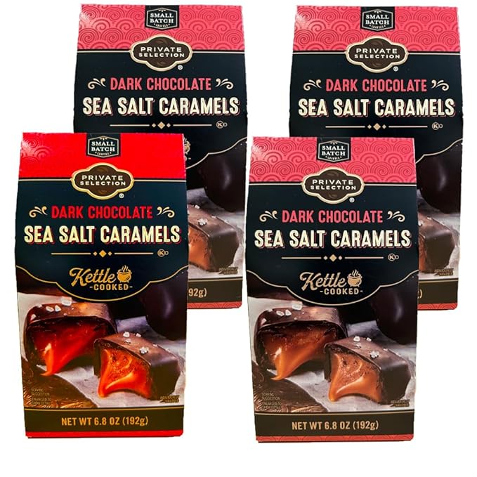generic Dark chocolate Sea Salt Caramel Private Selection Kettle Cooked 6.8 oz pack of 4 Big