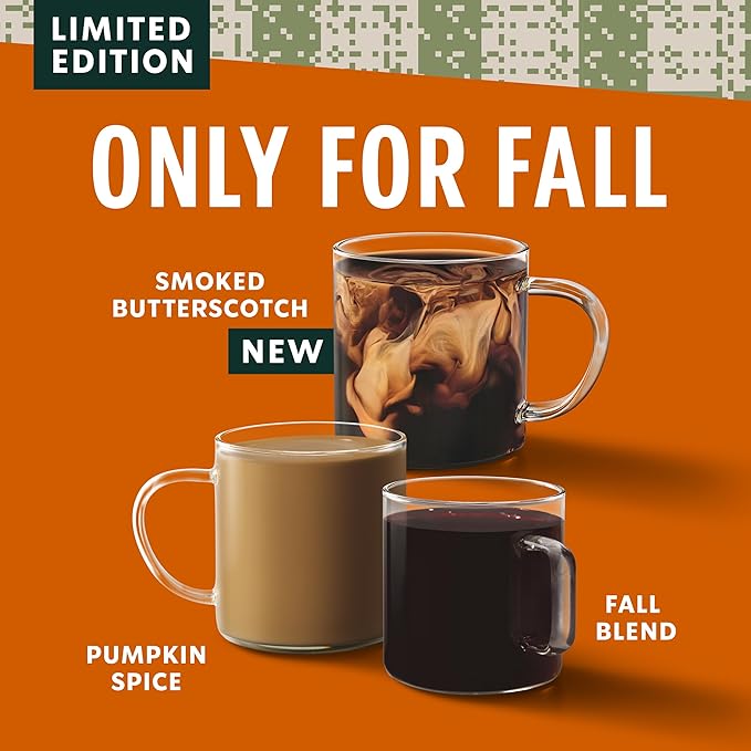 Starbucks K-Cup Coffee Pods Medium Roast Coffee for Keurig Coffee Makers Fall Blend 100% Arabica Limited Edition 6 Boxes (60 Pods Total)