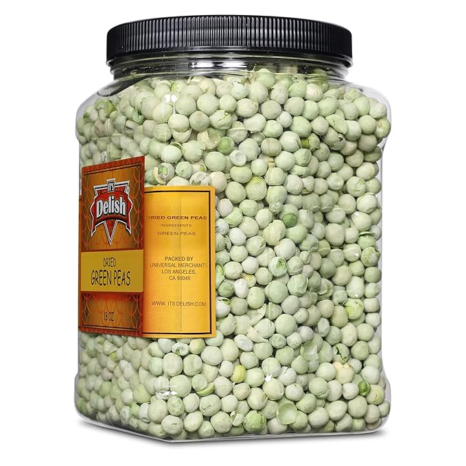 Gourmet Freeze Dried Peas by It’s Delish 18 Oz Jumbo Container Jar | Vegan and Kosher Dried Vegetables with Long Shelf Life for Convenient Meals and Cooking