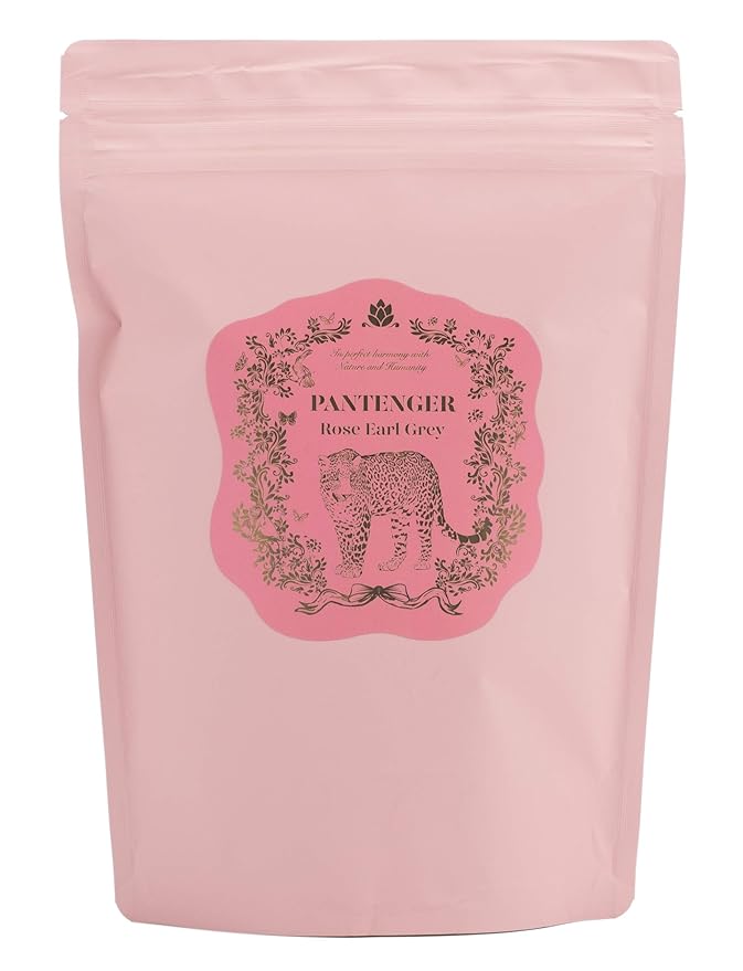 Rose Earl Grey Tea. 4 Ounce - 55 servings- Loose Leaf Black Tea Leaves with Bergamot Essential Oil and Rose Petals. Pantenger Earl Grey Tea Loose Leaf