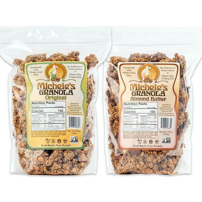 Michele's Granola Original and Almond Butter Gluten-Free &amp Non-GMO 2.25lb Bulk Bags Pack of 2