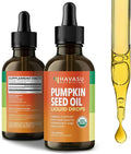Pumpkin Seed Oil - USDA Organic - Cold Pressed for Hair Prostate and Hormone Support - 2 Month Supply - Liquid Drops for Men and Women - Vegan Non-GMO and Gluten Free - Unflavored 1 Fl Oz