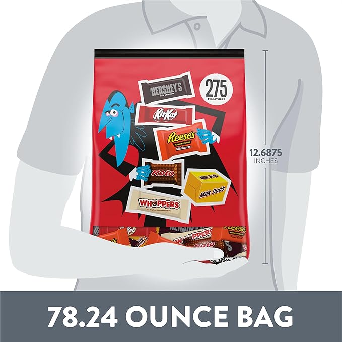 Hershey Miniatures Assorted Flavored Halloween Candy Bulk Bag 78.24 oz (275 Pieces) (Pack of 2)