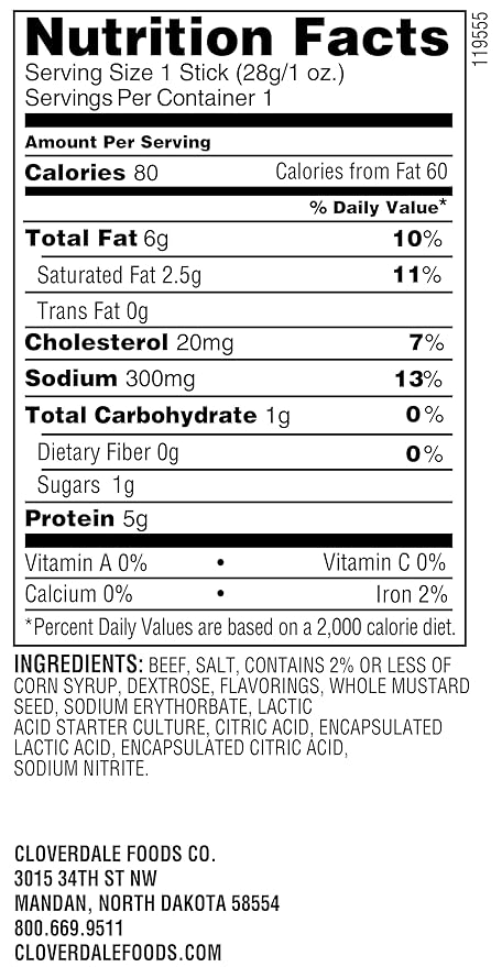 Cloverdale Tangy Snackers Beef Summer Sausage Stick 1 Ounce 24 Pack – Individually Wrapped Summer Sausage Beef Sticks Soft Bite Meat Sticks