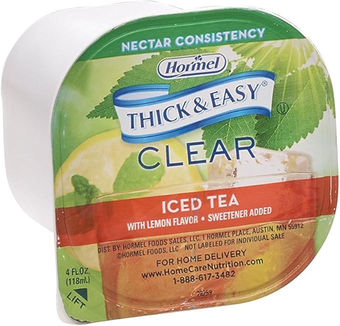 Thick &amp Easy Thickened Beverage Iced Tea with Lemon Flavor 4 oz. Cup 24 Ct