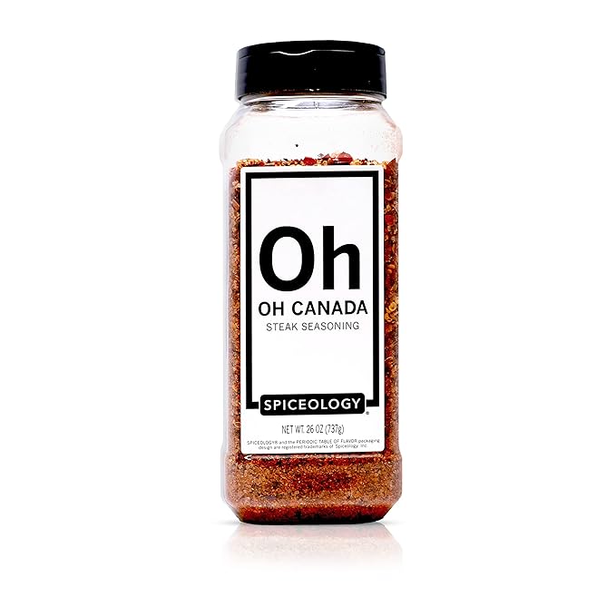Spiceology - Oh Canada Steak Seasoning - All-Purpose BBQ Rubs Spice Blends and Seasonings - Use on: Chicken Pork Steak Bacon Lamb Burgers and Meatloaf - 26 oz