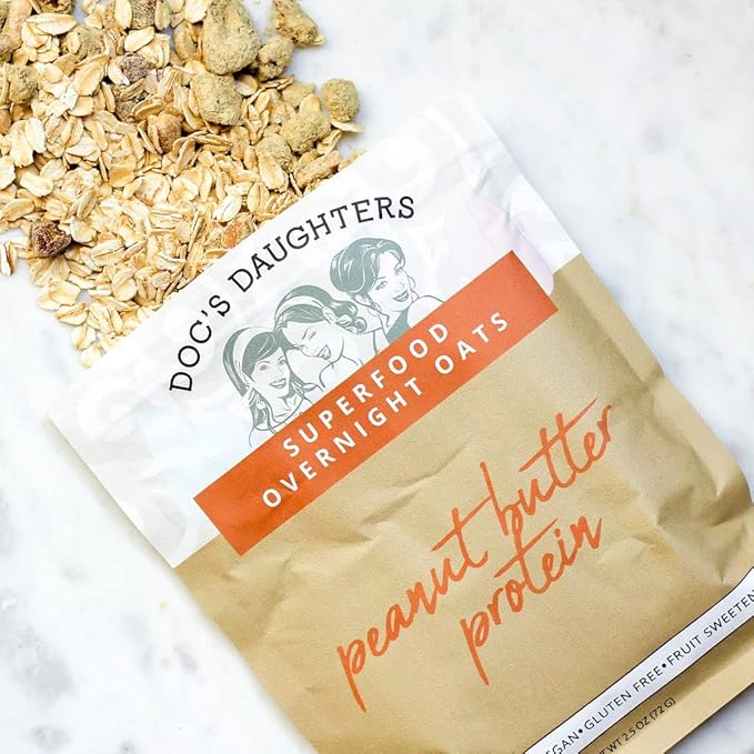 Doc's Daughters Superfood Overnight Oats - Peanut Butter Protein (6 Pack)