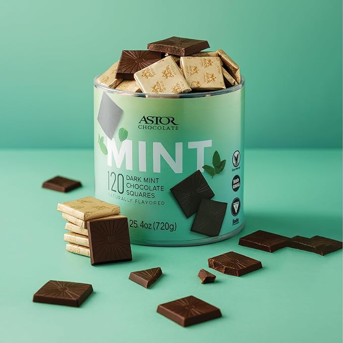 Vegan Chocolate Dark Chocolate Mint 120 Individually Wrapped Dark Chocolates Mini Squares Naturally Flavored Gluten Free Kosher