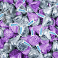180 Pcs Purple &amp Silver Candy Kisses Milk Chocolate (1.8 lbs)
