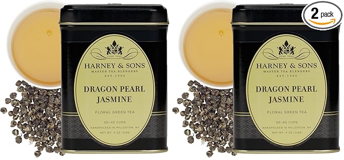 Dragon Pearl Jasmine Tea 4 oz (112 g) Harney &amp Sons (Pack of 2)