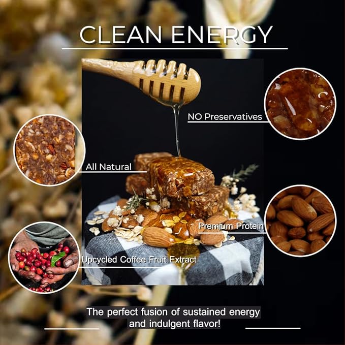 Deadline Bar Caffeinated Energy Bar Brown Sugar Almond 8pk - 100mg Caffeine - 10g Protein - 34g Carbs - 300 Calories - All Natural - No Artificial Ingredients - No Preservatives
