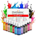 Chefmaster - Liqua-Gel Food Coloring - Fade Resistant Food Coloring - 12 Pack - Vibrant Eye-Catching Colors Easy-To-Blend Formula Fade-Resistant