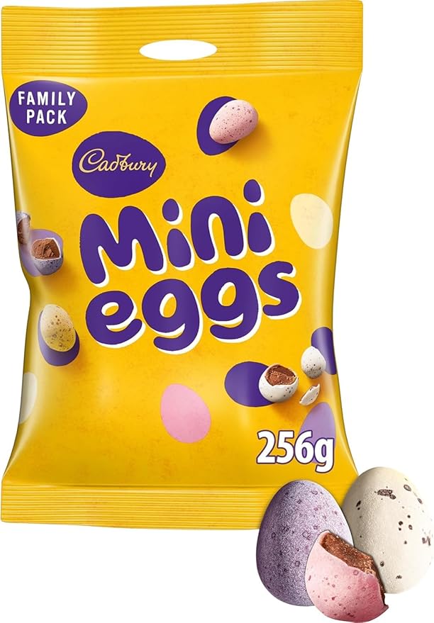 Cadbury Mini Eggs Family Pack Bag Crunchy Shells with Smooth Milk Chocolate Centres Gift for Easter &amp Easter Egg Hunts 256 g (Pack of 1)