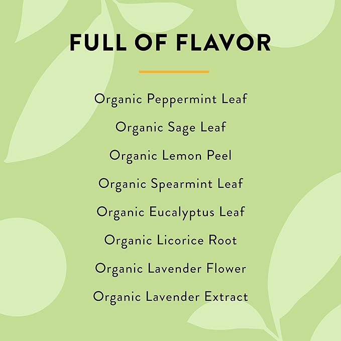 Choice Organic Mint Sage Herbal Tea Caffeine Free 16 Bags (Pack Of 6)