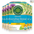 Traditional Medicinals Tea Organic EveryDay Detox Lemon Supports Healthy Skin &amp Liver Function Detox Kosher Non-GMO Caffeine-Free Compostable - 96 Tea Bags (Pack of 6)