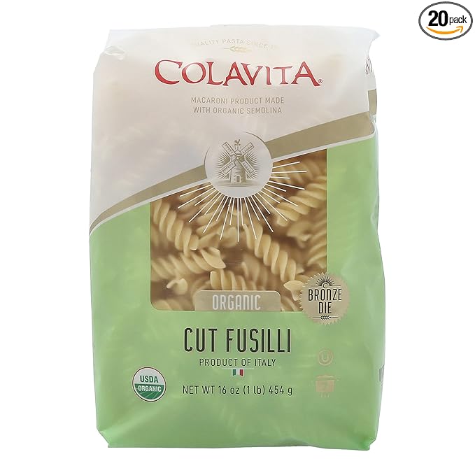 Colavita Pasta - Organic Cut Fusilli 1 Pound - Pack of 20