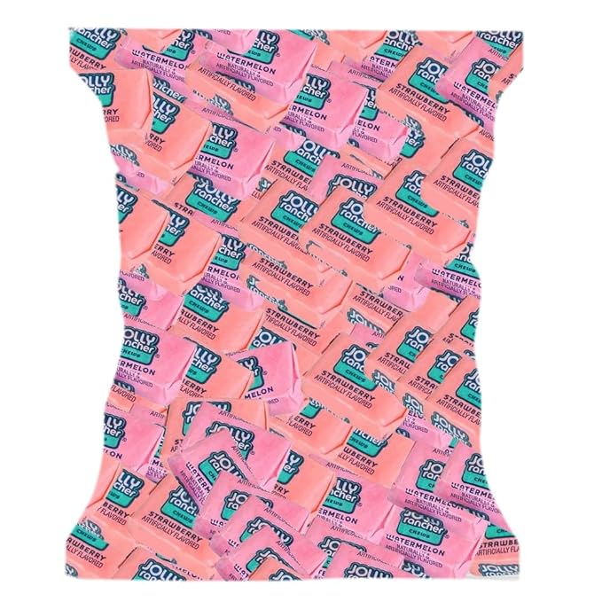 Jolly Ranchers Chews Candy - Watermelon + Strawberry Mix - 95 Pieces of Intense Fruity Blast - Individually Wrapped Delicious Candy Chews for Birthdays Easter Christmas &amp Pantry (1 lb)