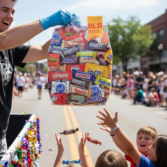 Bulk Chocolate Candy Variety Pack - 8lb Bulk Easter Candy Assortment - Individually Wrapped Chocolate Candy for Egg Hunts Party Favors Parades Office Snacks Gift Bags &amp Pinatas - 8 Pound Box o
