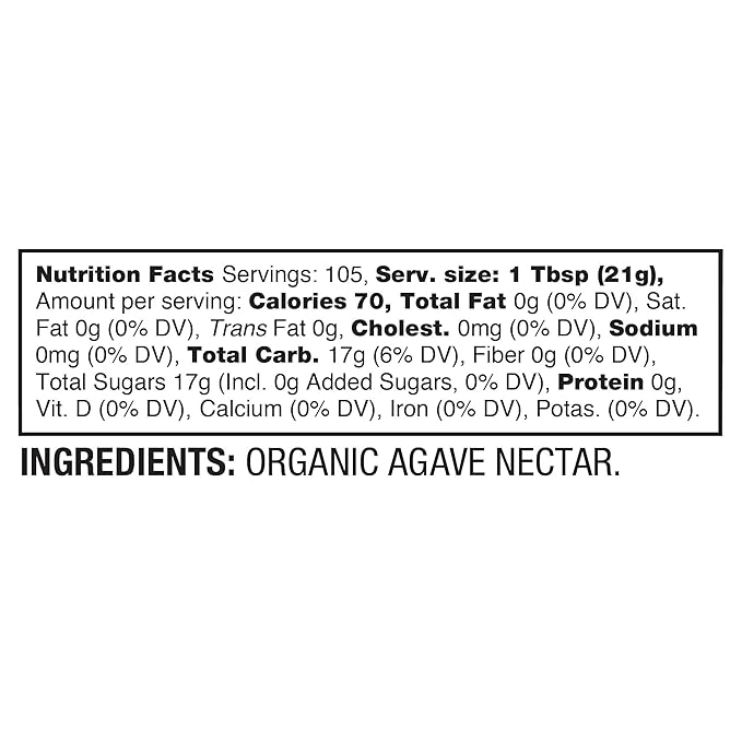 BetterBody Foods Organic Blue Agave Low Glycemic Sweetener 78 oz