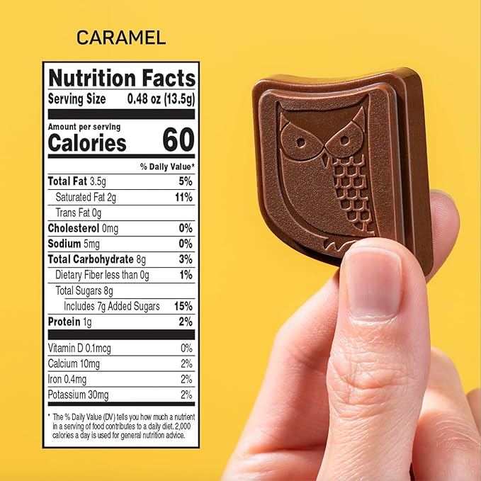 AWAKE - Caffeinated Chocolate Bites - Caramel Milk Chocolate 50 Bites - 50mg Caffeine - Individually Wrapped Energy Bites - Coffee Alternative - Fairtrade Gluten Free Non GMO - 0.48oz