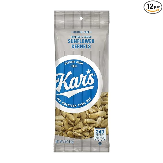 Kar’s Nuts Roasted &amp Salted Sunflower Kernels 2 oz Individual Snack Packs – Bulk Pack of 72 Gluten-Free Snacks