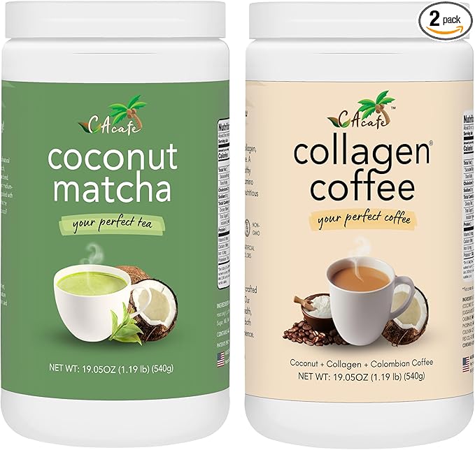 CAcafe Coconut Matcha and Collagen Coffee Variety (2-Pack)