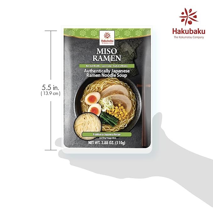 Hakubaku Authentic Japanese Ramen Noodles (Miso 12 PACK)