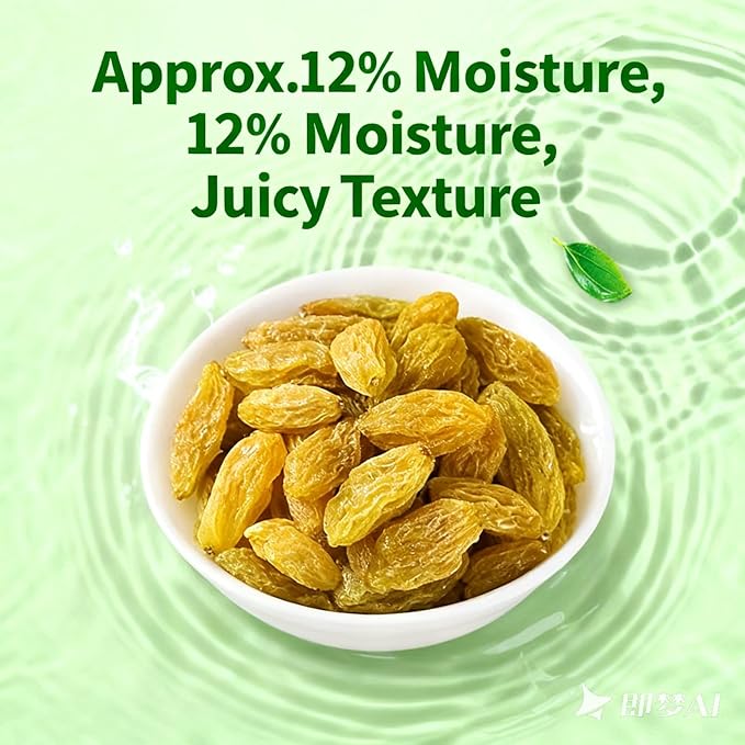 Premium Seedless Green Raisins 100g - Natural Dried Fruit No Washing Needed Ready To Eat For Snacking Baking &amp Yogurt