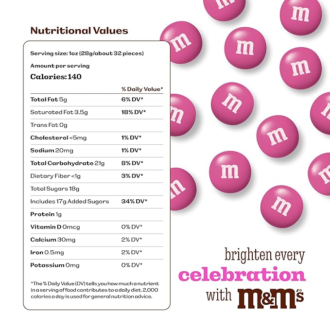M&ampM’S WORLD Dark Pink Milk Chocolate Candy - 2lbs of Chocolate Candy Bulk in a Resealable Pack For Valentine's Day Birthday Party Favors Weddings Graduation and More