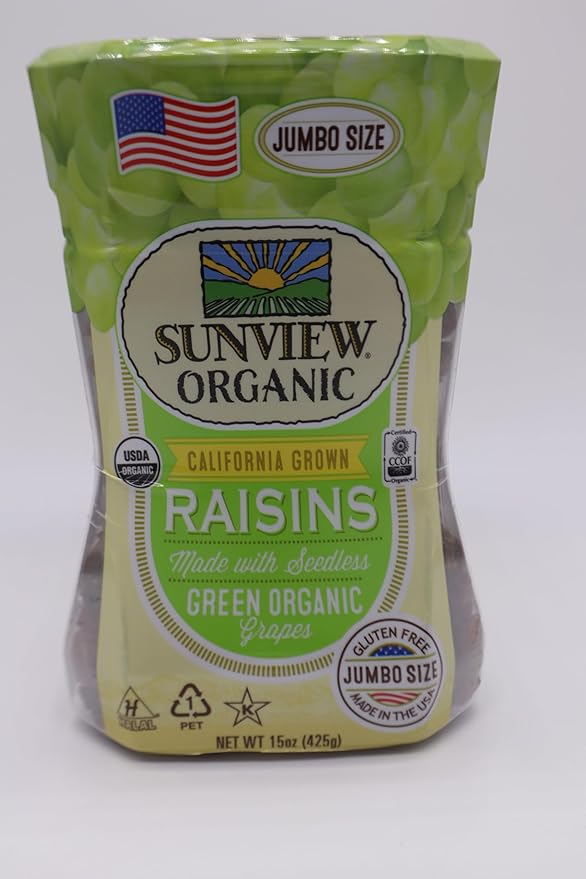 Sunview Jumbo Green Raisins 3-15 oz. Canisters