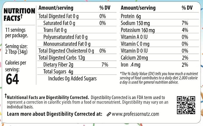Professor Nutz Organic Peanut Butter- Low Calorie Nut Butter Natural Peanut Butter Natural Fiber Healthy Peanuts Great source of Protein 30 Essential Vitamins (12.41 Ounce Birthday Butter)