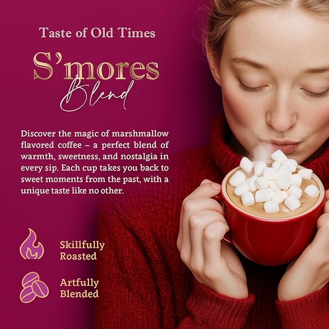 Flavored Ground Coffee – S'mores 100% Arabica Single Origin Medium Roast USDA Organic Naturally Flavored – by Coffea Flavor