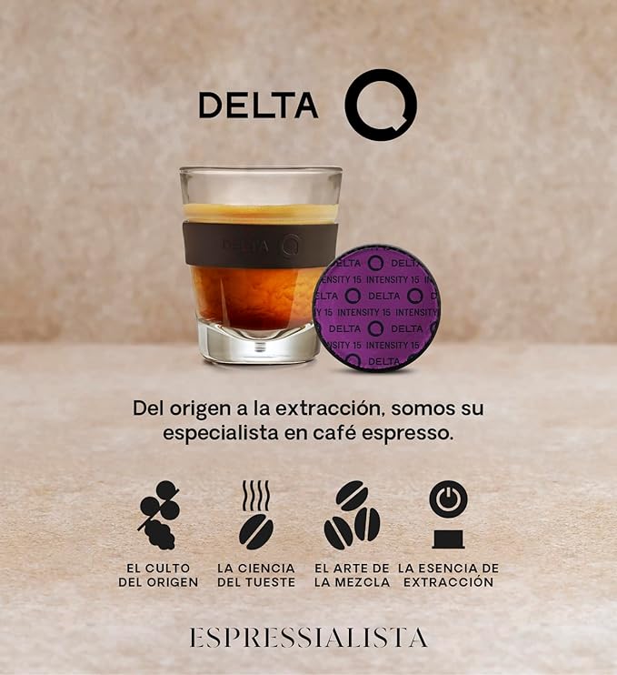 Delta Q MythiQ Espresso Pods for Delta Q machines Intensity 15 Notes of Cocoa Chocolate and Toasted Nuts XL Pack - 40 Capsules