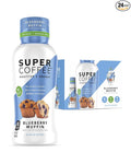 Super Coffee Plant Based Keto Protein Coffee (0g Added Sugar 10g Pea Protein 80 Calories) [Blueberry Muffin] 24 Fl Oz 24 Pack | Iced Smart Coffee Drinks