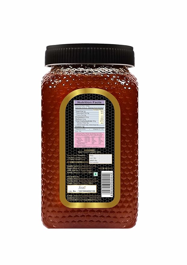DADEV Unfiltered and Raw Honey-(26.4 Oz) 100% Pure Raw Honey Unprocessed Unfiltered Forest Honey